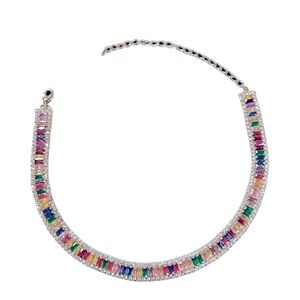 NWT ⚜️ Natasha Multicolor Cubic Zirconia Choker Necklace
